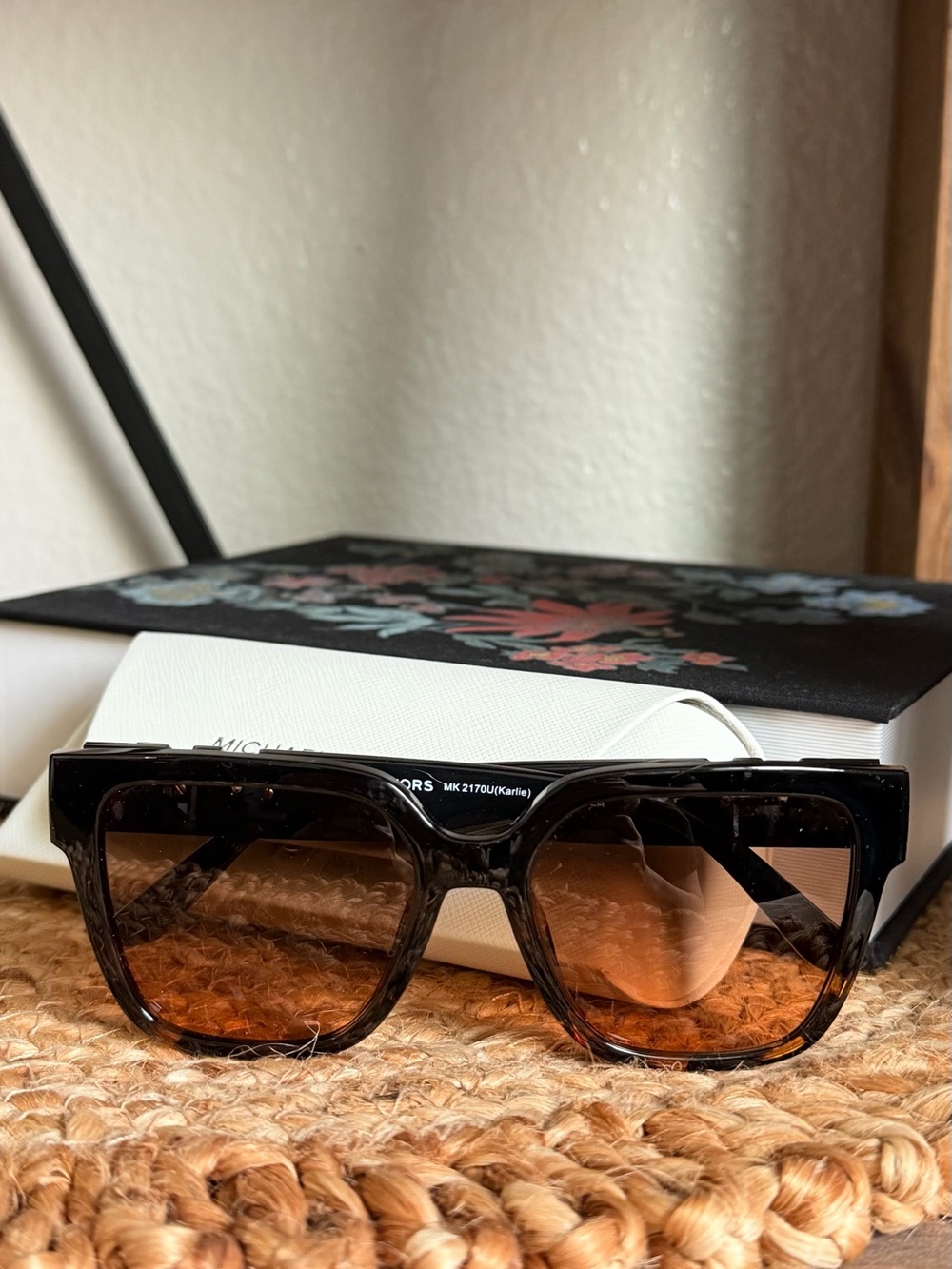 Michael Kors Black Tortoiseshell Sunglasses with Brown Gradient Lenses